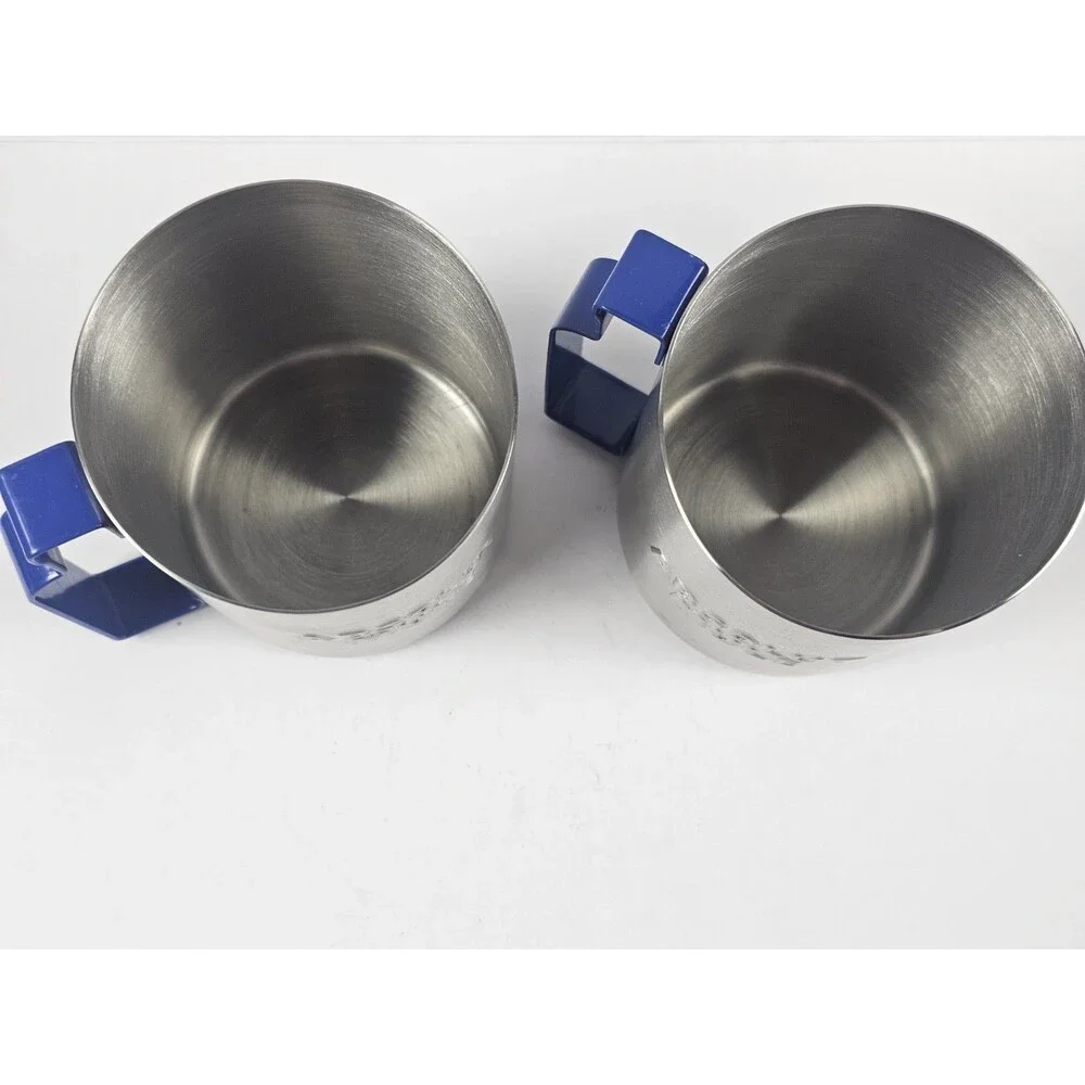 Absolut Vodka Moscow Mule Stainless Steel Mug Cup Cobalt Blue Handle (Set of 2)